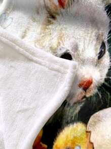 1pc Easter Rabbit & Egg Pattern Blanket - Multicolor - View 3