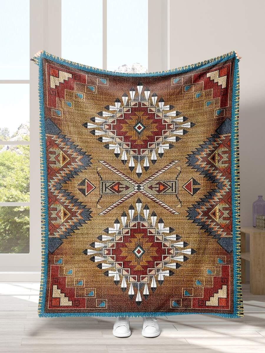 Geometric Pattern Blanket - Multicolor - View 1