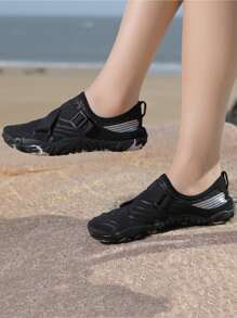 女性條紋圖案溯溪鞋彈性帶運動涉水鞋