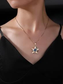 Star Charm Necklace - Multicolor - View 1