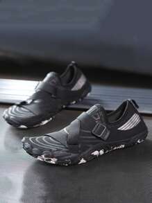 女性條紋圖案溯溪鞋彈性帶運動涉水鞋