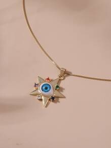 Star Charm Necklace - Multicolor - View 2