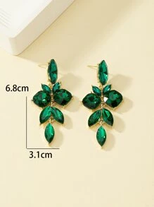 Pendientes con diseño de diamante de imitación - Verde - Ver 4
