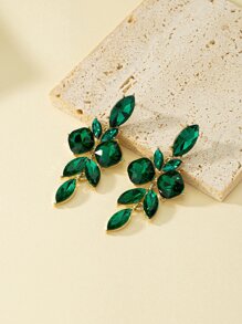 Pendientes con diseño de diamante de imitación - Verde - Ver 5
