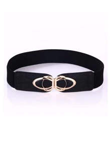 可爱单件女士对称扣加大码腰带，适合夏季、秋季、万圣节 - 黑色 - 查看 2