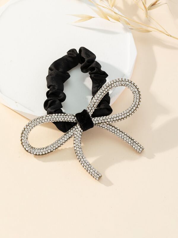 Rhinestone Bow Decor Hair Tie