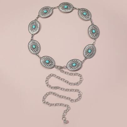 Oval Decor Chain Belt