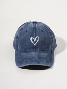 Heart Embroidered Baseball Cap