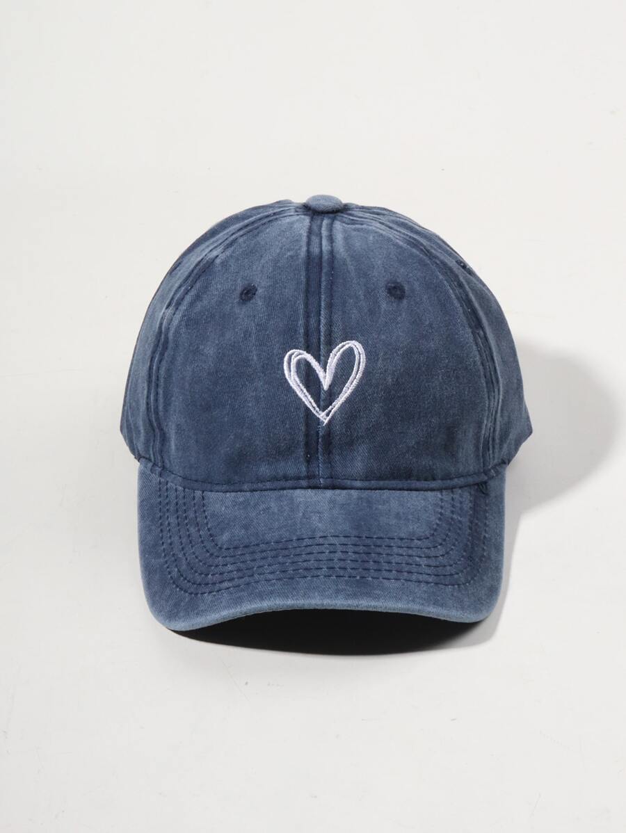 Heart Embroidered Baseball Cap