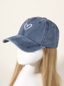 Heart Embroidered Baseball Cap