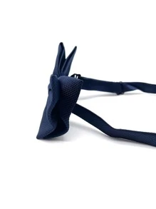 Corbata de lazo sólido para hombre duradera, versátil y con estilo, adecuada para todas las ocasiones - Azul - Ver 3