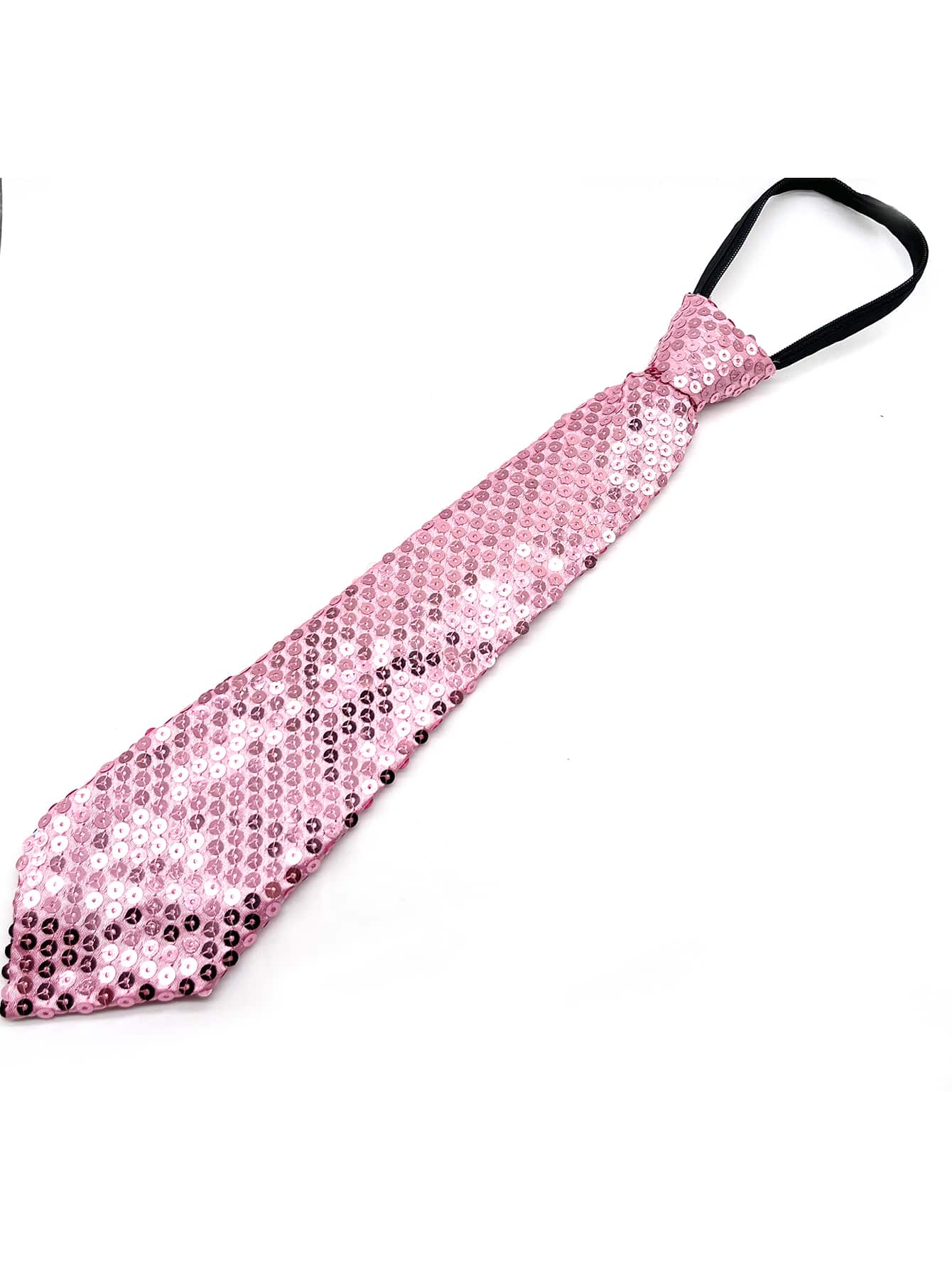 Men Sequin Decor Tie - Pink - View 1