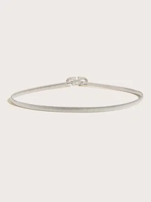 Party Elegant Rhinestone Decor Belt Dress Belt Halloween Summer, School Fall, Autumn, Halloween - Silver - View 3