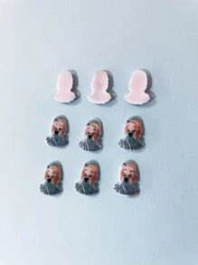 10pcs/set Little Girls' 3d Cartoon Princess Skirt Cute Nail Art Decorative Accessories - Multicolor - View 2