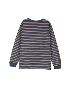 Pullover de rayas de hombros caídos - Azul Marino - Ver 2