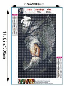人像圖案DIY鑽石畫不附框架 - 彩色 - 查看 2