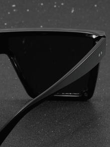 1 Pair Men Acrylic Geometric Flat Top Fashion Glasses Beach Accessories Glasses Shades Looks Street Style And Suit For Sweater Jacket Sweatshirt Hoodie Leather Pants And Cargo Pants Beach Toys For Summer Beach Vacation,Outdoor,Travel - Grey - View 6