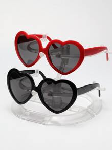 2 pares Hombres de marco de corazón Gafas de sol con Cuerda de gafas - Multicolor - Ver 1