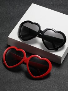 2 pares Hombres de marco de corazón Gafas de sol con Cuerda de gafas - Multicolor - Ver 2