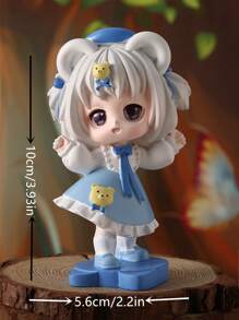 1 件裝樹脂蘿莉貓女孩雕像 - 粉色 - 查看 2