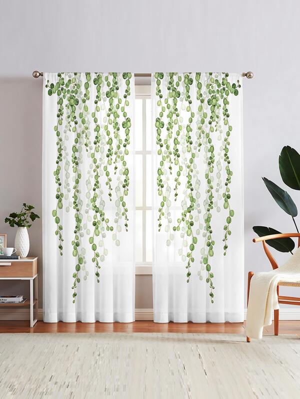 Cortina transparentă cu un singur panou cu imprimeu