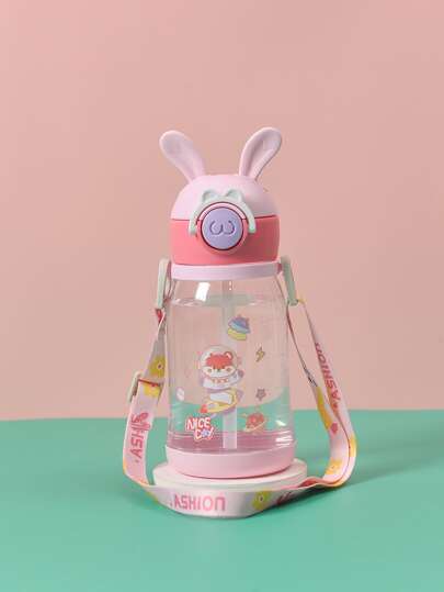 1pc Cartoon Graphic Water Bottle, Cute Water Cup For Outdoor, For Students