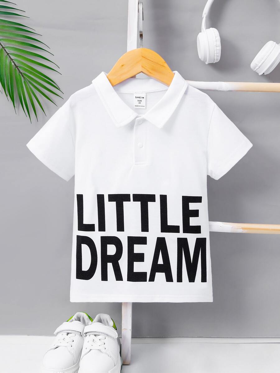 小男童標語圖案POLO衫