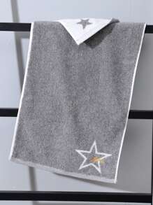 YUNTAO 1 pieza Toalla de cara con bordado de estrella - Multicolor - Ver 1