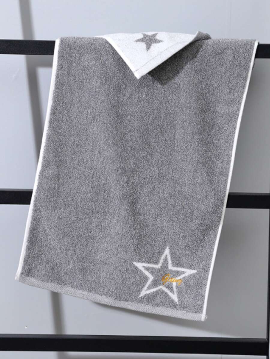 YUNTAO 1 pieza Toalla de cara con bordado de estrella - Multicolor - Ver 1