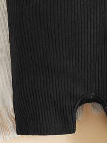 SHEIN Đứa bé trai 2 Miếng Đồ đan Ribbed Áo Tank Romper - Nhiều màu - Xem 4