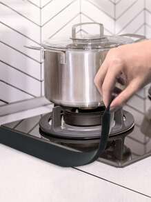 1pc Silicone Stove Cover, Minimalist Black Gas Stove Cover For Kitchen - Black - View 1