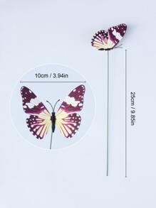10 piezas Estaca de jardín en forma de mariposa decorativo - Multicolor - Ver 2
