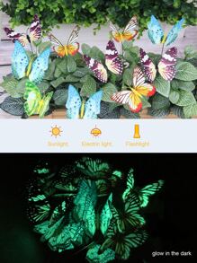 10 piezas Estaca de jardín en forma de mariposa decorativo - Multicolor - Ver 3