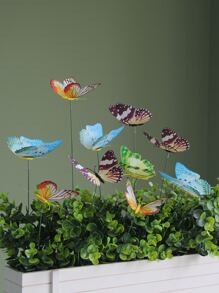 10 piezas Estaca de jardín en forma de mariposa decorativo - Multicolor - Ver 6