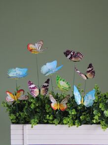 10 piezas Estaca de jardín en forma de mariposa decorativo - Multicolor - Ver 7
