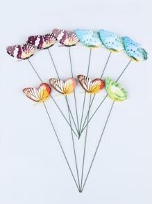 10 piezas Estaca de jardín en forma de mariposa decorativo - Multicolor - Ver 8