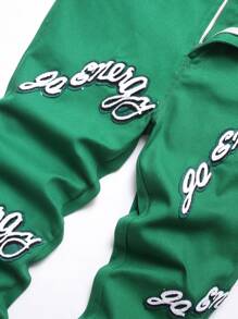 Manfinity Men Letter Graphic Jeans - Green - View 3