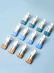 10 cái Kẹp quần áo hạng nặng cỡ nhỏ chống trượt, Kẹp phơi quần áo - Màu xanh nhạt - Xem 13