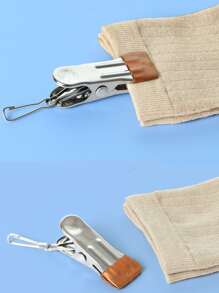 10 cái Kẹp quần áo hạng nặng cỡ nhỏ chống trượt, Kẹp phơi quần áo - Màu xanh nhạt - Xem 3