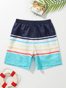 Boys Striped Swim Shorts - Multicolor - View 3