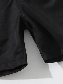 Chicos Bañador de playa con estampado de tinte de salpicadura - Negro - Ver 5