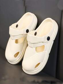 Hombres con diseño de abertura Zuecos delantero moda Zuecos - Beis - Ver 3