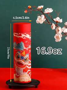 1 pieza Botella termo danza de león - Rojo - Ver 6