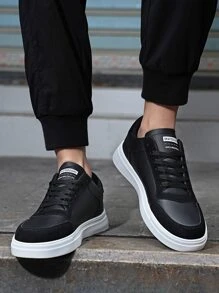 Men's Simple And Fashionable Comfortable Breathable Outdoor All-Match Anti-Slip Low-Cut Sports Shoes Casual Sneakers - Black - View 5