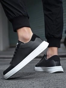 Men's Simple And Fashionable Comfortable Breathable Outdoor All-Match Anti-Slip Low-Cut Sports Shoes Casual Sneakers - Black - View 6