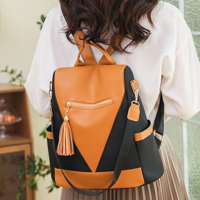 Tassel Decor Functional Backpack