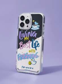 FRIENDS X SHEIN 標語圖案鏡面手機殼 - 彩色 - 查看 3