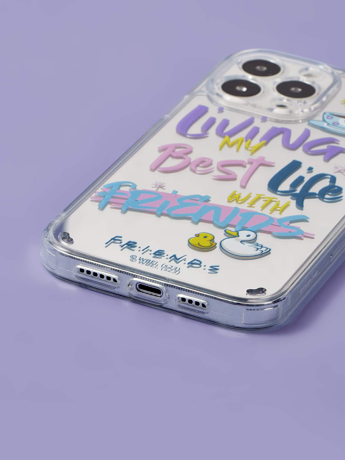 FRIENDS X SHEIN Slogan Graphic Mirror Phone Case - Multicolor - View 5