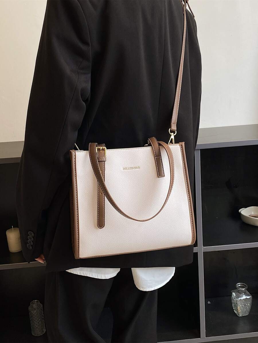 BELLEBORG Túi vai Tương phản ràng buộc Có thể điều chỉnh được Đôi tay cầm Thanh lịch - trắng - Xem 1
