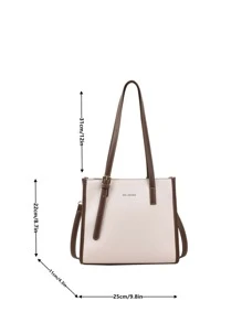 BELLEBORG Túi vai Tương phản ràng buộc Có thể điều chỉnh được Đôi tay cầm Thanh lịch - trắng - Xem 3